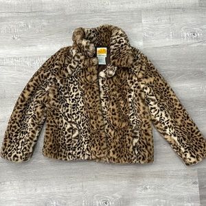 Girls leopard coat